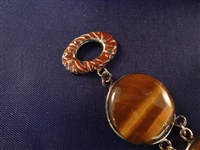 Sterling Silver and Tiger Eye Matching Jewelry Group: Necklace, Pendant, Bracelet, and Ring