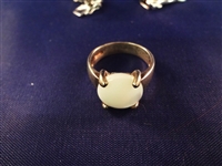Sterling Silver and Mother of Pearl Jewelry Set: Necklace, Bracelet, Ring