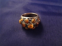 Sterling Silver and Tiger Eye Jewelry Suite: Necklace, Bracelet, Pendant, and Ring