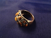 Sterling Silver and Tiger Eye Jewelry Suite: Necklace, Bracelet, Pendant, and Ring