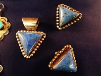Southwest Sterling Silver Turquoise Pendant and Earring Sets