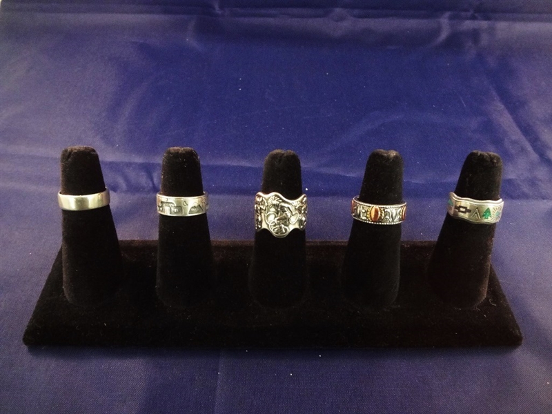 (5) Carolyn Pollack Sterling Silver and Turquoise Rings