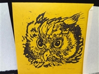 Janet Mack (7) Woodblocks Owls Signed