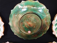 (5) George Jones Majolica Strawberry Blossom Plates