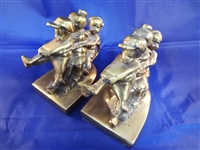 PM Craftsman Brass Book Ends "3 Children"