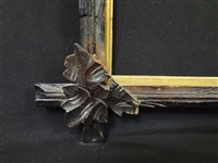 (2) Folk Art Black Walnut Carved Frames