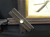 (2) Folk Art Black Walnut Carved Frames