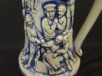 Gerz Lidded Blue and White Beer Stein