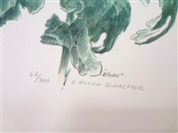 (2) S. Allyn Schaeffer Lithographs  Glads & Mums