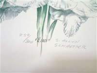 (2) S. Allyn Schaeffer Lithographs  Glads & Mums