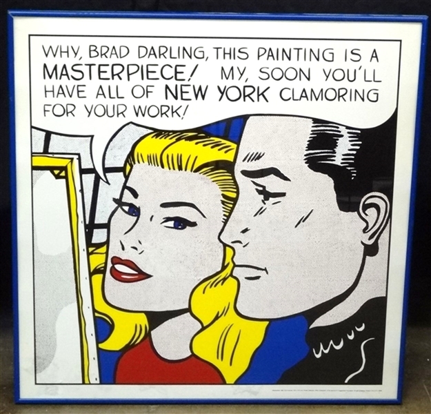 Roy Lichtensteins "Masterpiece" Framed behind glass lithograph