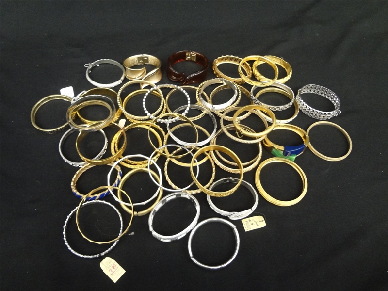 (46) Trifari Costume Bangle and Hinged Bracelets