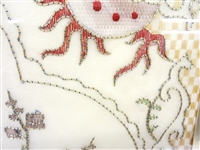 Gold Embroidered Framed Bird Silk