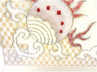 Gold Embroidered Framed Bird Silk