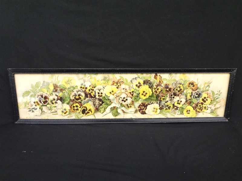 Grace Barton Allen "Pansies" Yard Long Lithograph
