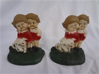 (2) Pairs Bronzart and John Wright Cast Iron Book Ends
