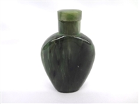 (2) Nephrite Jade Scuff Bottles with Original Caps