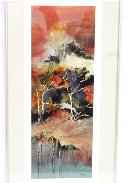 Jan Dorer Original Watercolor Matted and Framed