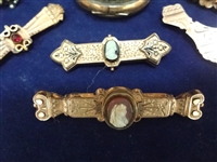 Group of Victorian Gold Filled Mourning Jewelry