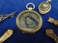 Group of Victorian Gold Filled Mourning Jewelry
