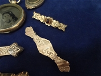 Group of Victorian Gold Filled Mourning Jewelry
