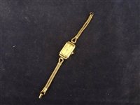 18k Gold Art Deco Belais Case Ladies Wristwatch 17 Jewel