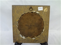 Hand Painted Copper Disc in Walnut Frame