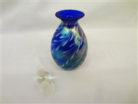 (2) Iridescent Glass Prefume Bottles: After Lundberg, Glass Art Studios