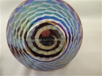 (2) Iridescent Glass Prefume Bottles: After Lundberg, Glass Art Studios
