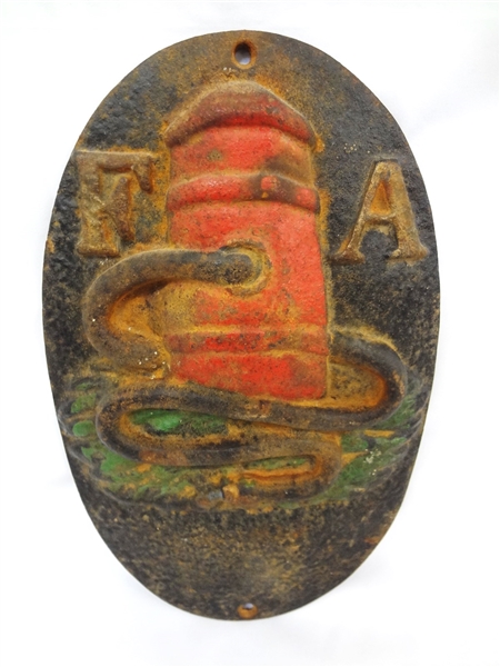 Firemans Association Insurance Cast Iron Plaque