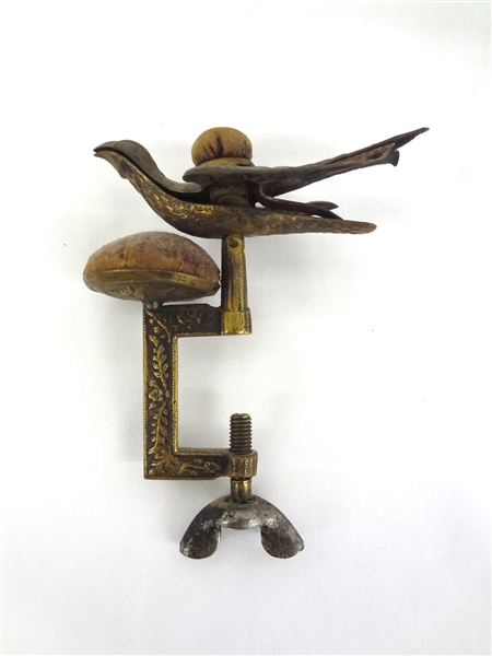 19th Century Pin Cushion Clamp with Bird Detail