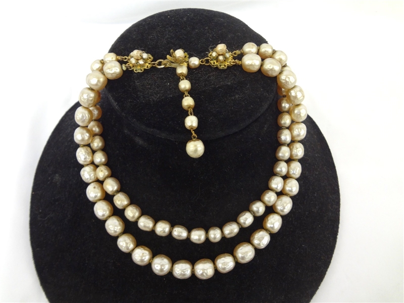 Miriam Haskell Faux Pearls Choker