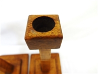 Pair of Tiger Maple Candle Sticks Arts and Crafts Style