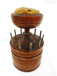 (2) Turn of the Century Antique Wooden Spool Sewing Holders