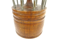 (2) Turn of the Century Antique Wooden Spool Sewing Holders