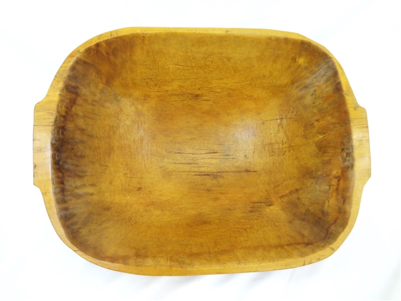 Primitive Hand Carved Trench Dough Bowl