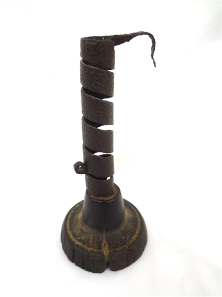 18th Century Spiral Twist Hand Wrought Candle Holder