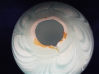 Signed Iridescent Art Glass Egg Possibly Durand