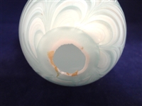 Signed Iridescent Art Glass Egg Possibly Durand