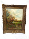 After Jules Dupre Barbizon School Oil on Canvas Landscape