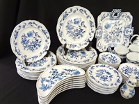 Blue Danube China Set Service For 8 Plus Extras