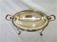 Gilbert and Spurrier Roll Top Breakfast Dish Silver Plate