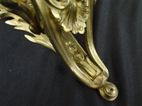 Pair of Bronze Cherub Putti Gilt Six Arm Wall Sconces