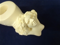 (3) Meerschaum Block Nude Mermaid Figural Pipes 