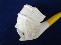 (3) Meerschaum Block Figural Pipes: Claw, Lion, Man