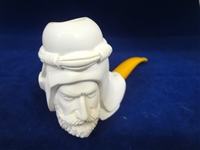 (3) Meerschaum Block Figural Pipes