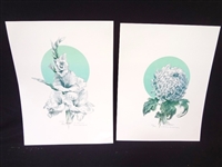 (2) S. Allyn Schaeffer Lithographs  "Glads & Mums"