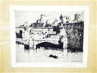 Milan V. Petrovic  (1893 - 1978) Original Etching 