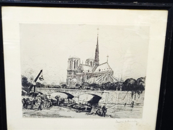 Original Etching Unknown artist European Scene