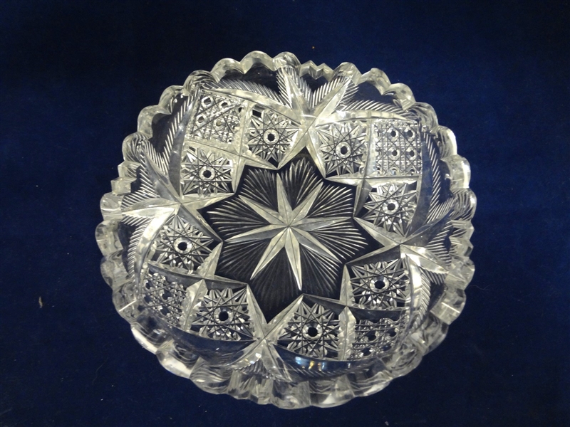 American Brilliant Cut Crystal Glass Bon Bon Libbey 